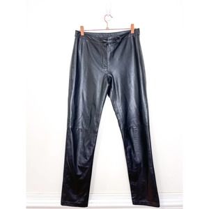 Caroll Paris Black 100% Leather Straight Leg Pants Size T 38